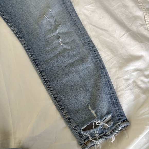 Agolde Light Blue Distressed Skinny Jeans Sophie Cropped Denim - Picture 10 of 16